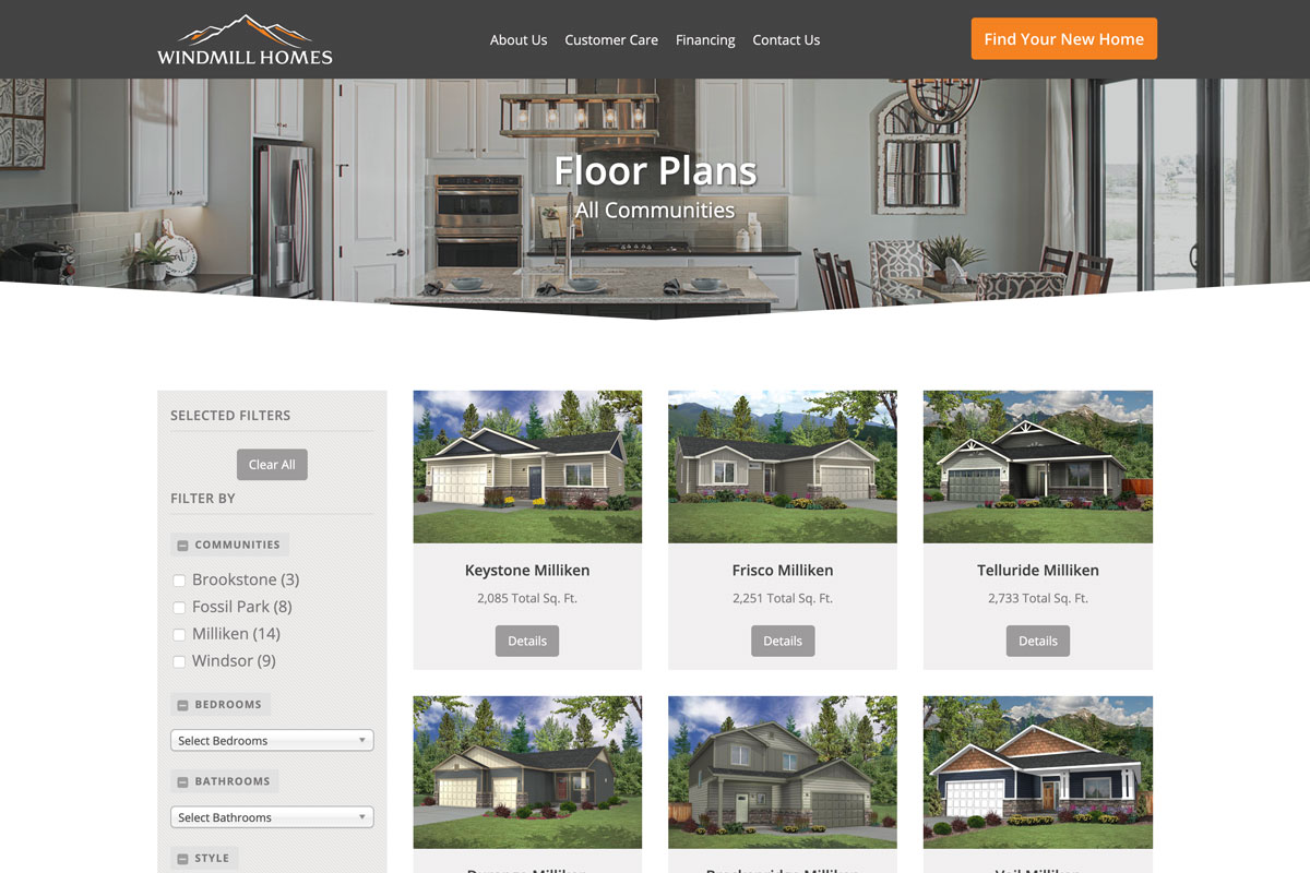 Gallery by Floor Plan - Home Builder Websites: Showcase Your Homes with a Professional Photo Gallery
