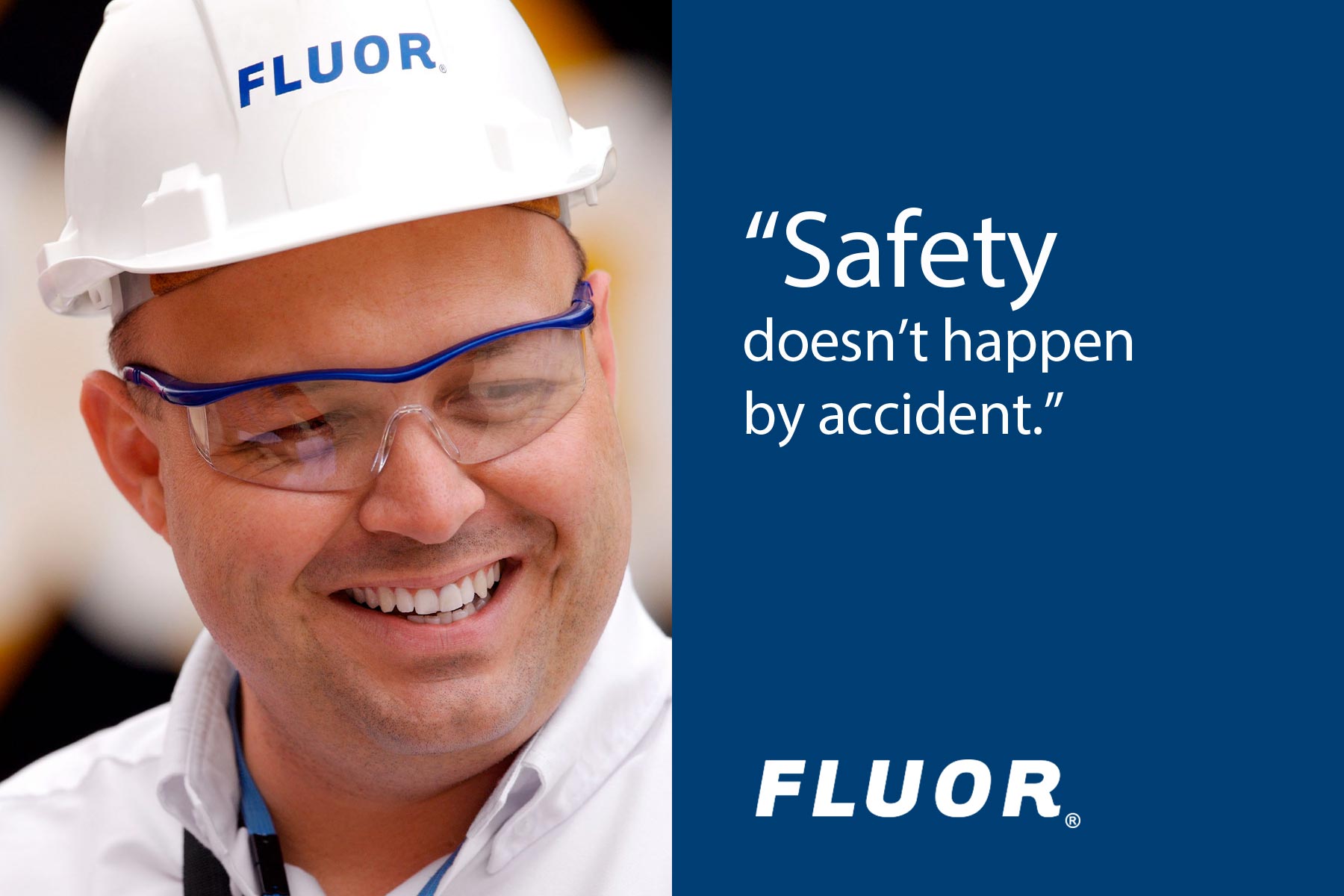 Fluor - Construction Company Logo on a Safety Ad
