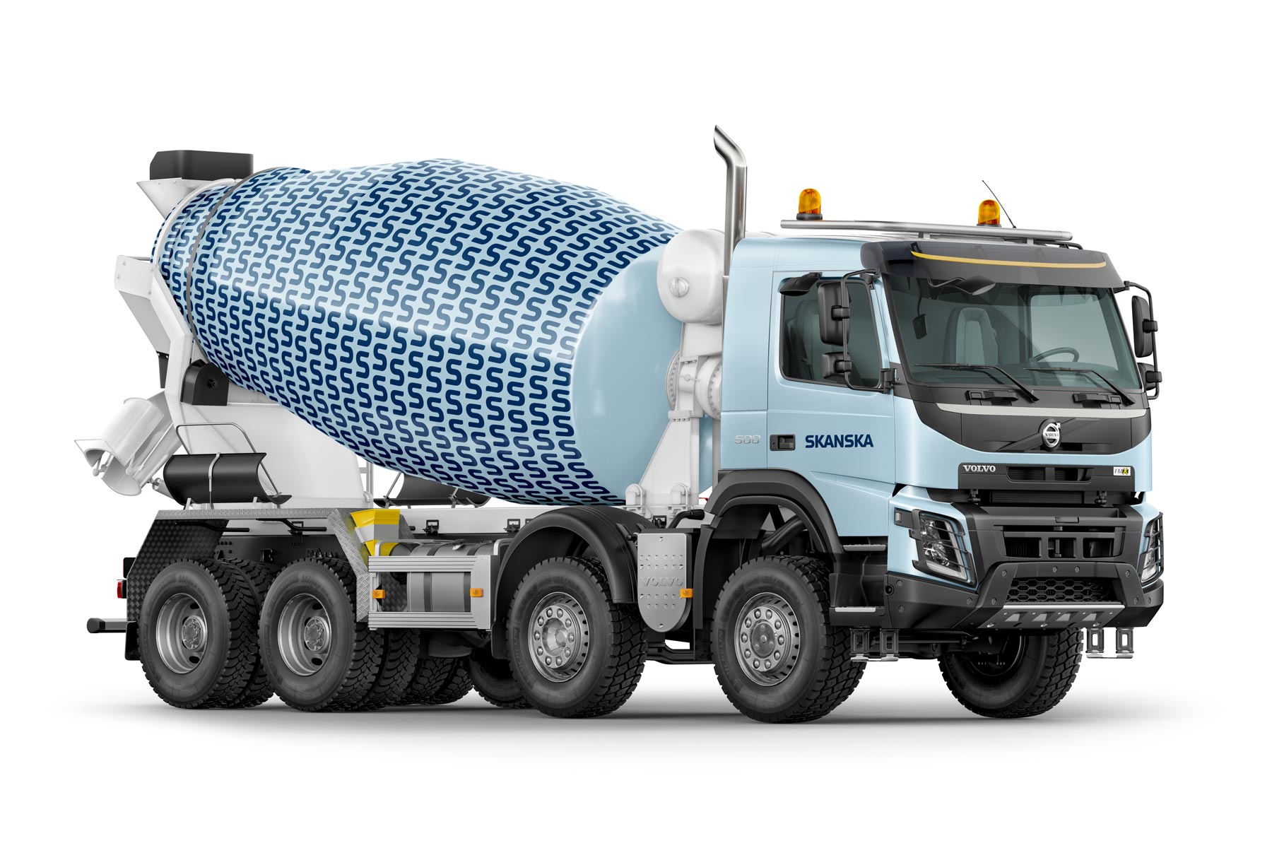 Skanska - Construction Company Logo on a Cement Truck