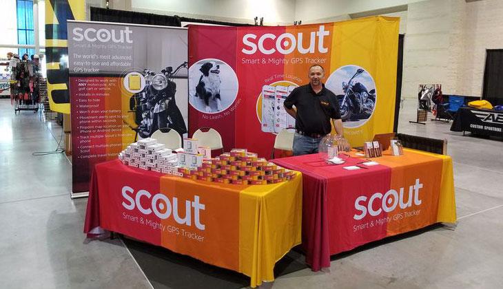 Trade show display for Scout GPS.