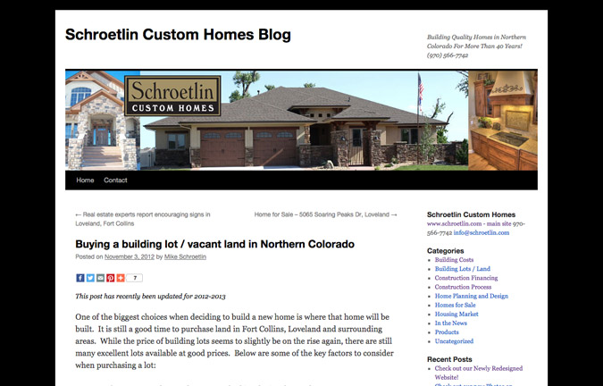 Construction Websites: Write Targeted Content - Schroetlin Custom Homes