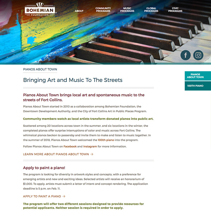 Pianos About Town - Bohemian Foundation