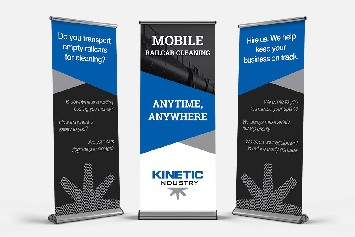 Tradeshow retractable banners for Kinetic Industry