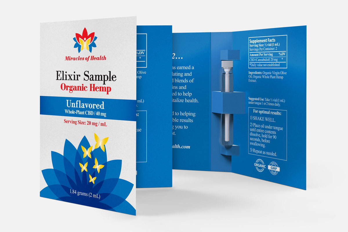 Branding CBD Packaging Sample Vial for Miracles of Health