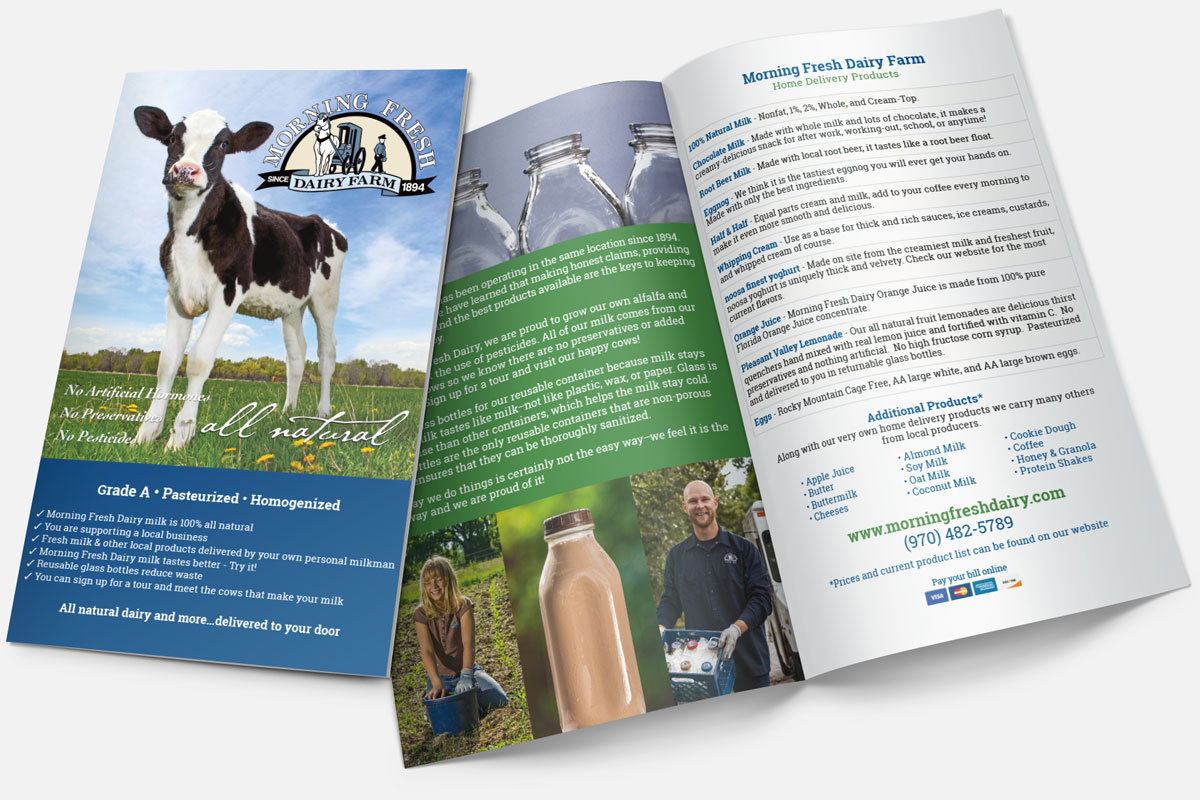 Brochure graphics for Morning Fresh Dairy