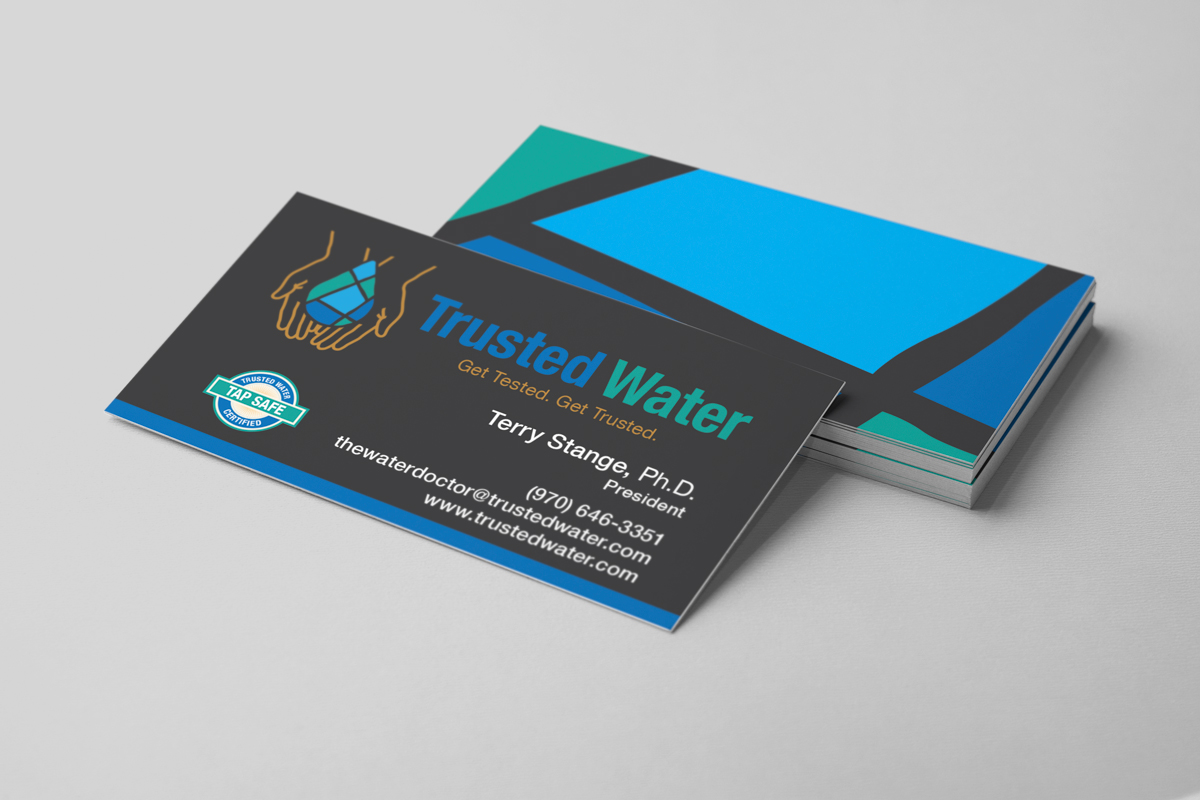 Branding business card design for Trusted Water.