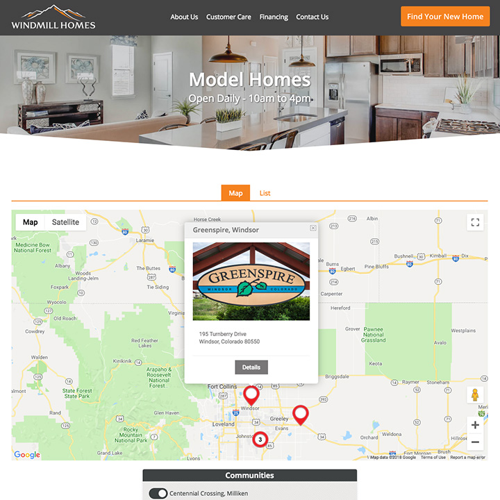 Model Homes Interactive Map - Windmill Homes