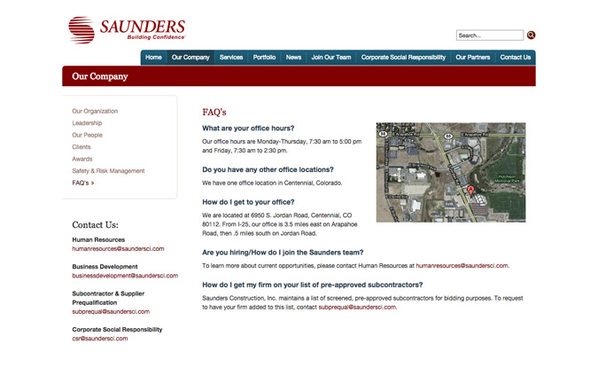Construction Websites: Write Targeted Content - Saunders Construction, Inc.