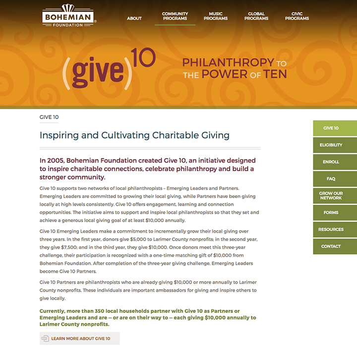 Give 10 - Bohemian Foundation