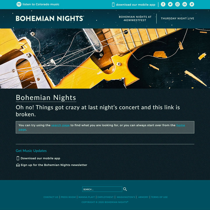 404 Page - Bohemian Nights