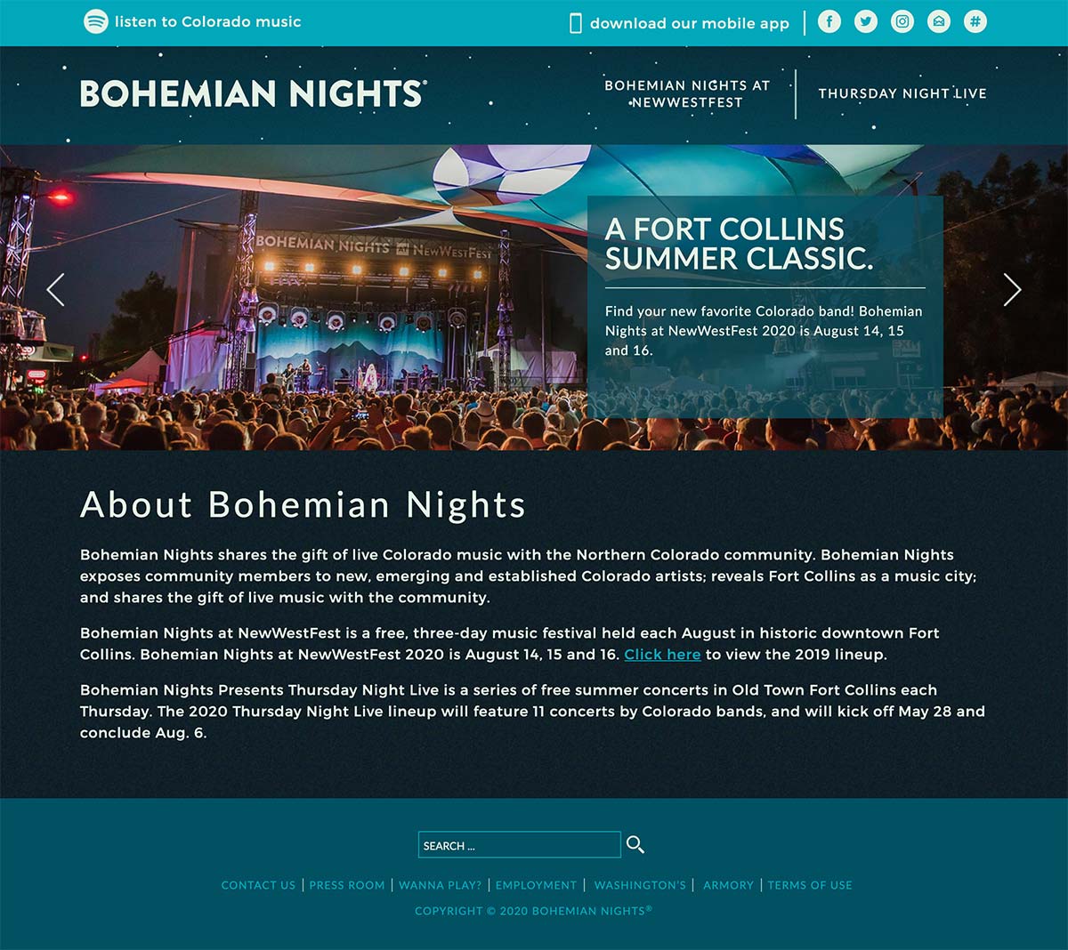 Bohemian Nights - Nonprofit Website Design